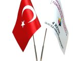 MASA BAYRAĞI İKİ AYAKLI TÜRK BAYRAKLI FİRMA REKLAMLI